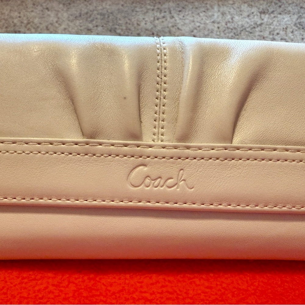 Coach Cream Leather Clutch